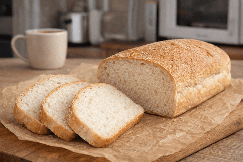 bochenek chleba z płaskurki w domowym ototczeniu