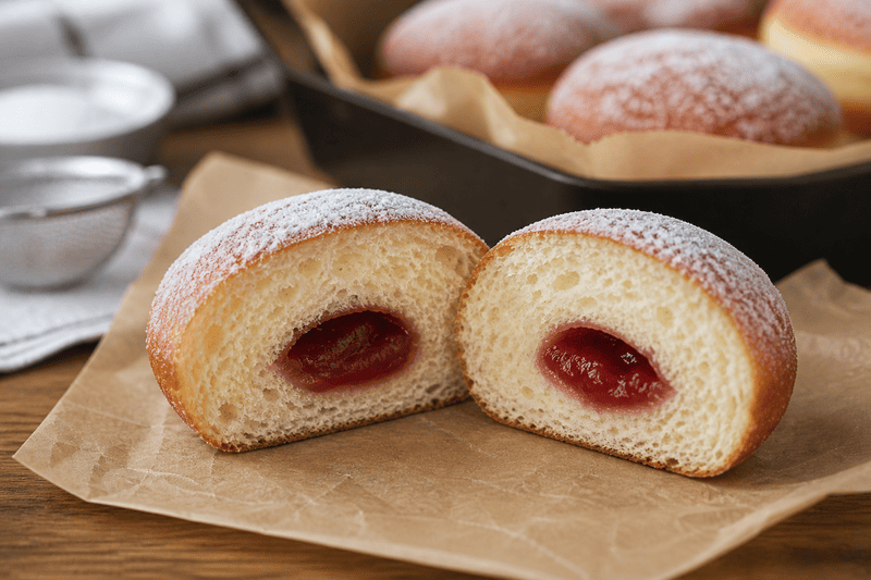 pączki bez glutenu4 smażenie pączków bezglutenowych w oleju – złoty kolor i odpowiednia temperatura