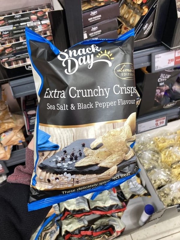 Snack Day Extra Crunchy Sea Salt & Black Pepper – bezglutenowe chipsy ziemniaczane z Lidla