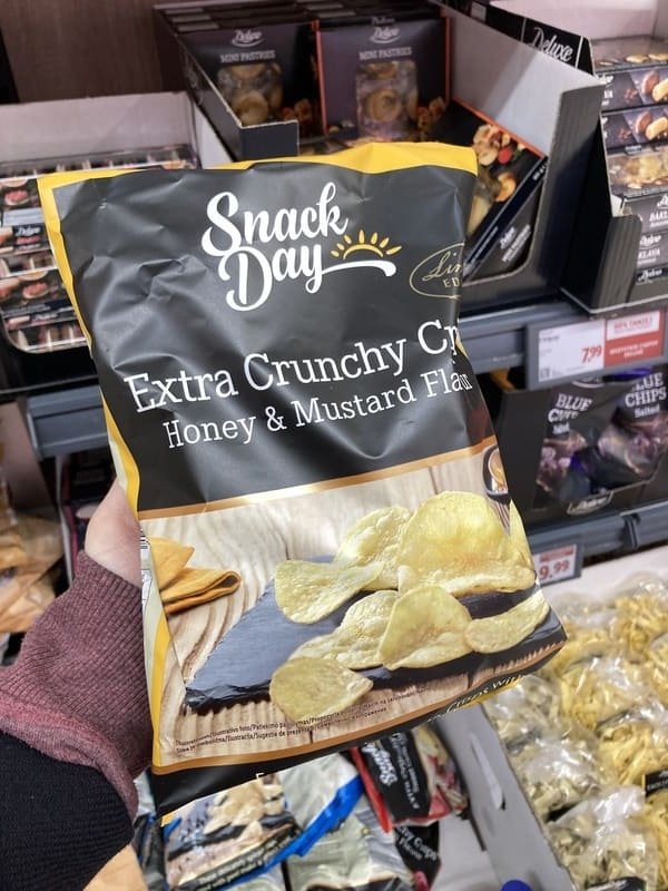 Snack Day Extra Crunchy Honey & Mustard – bezglutenowe chipsy ziemniaczane z Lidla